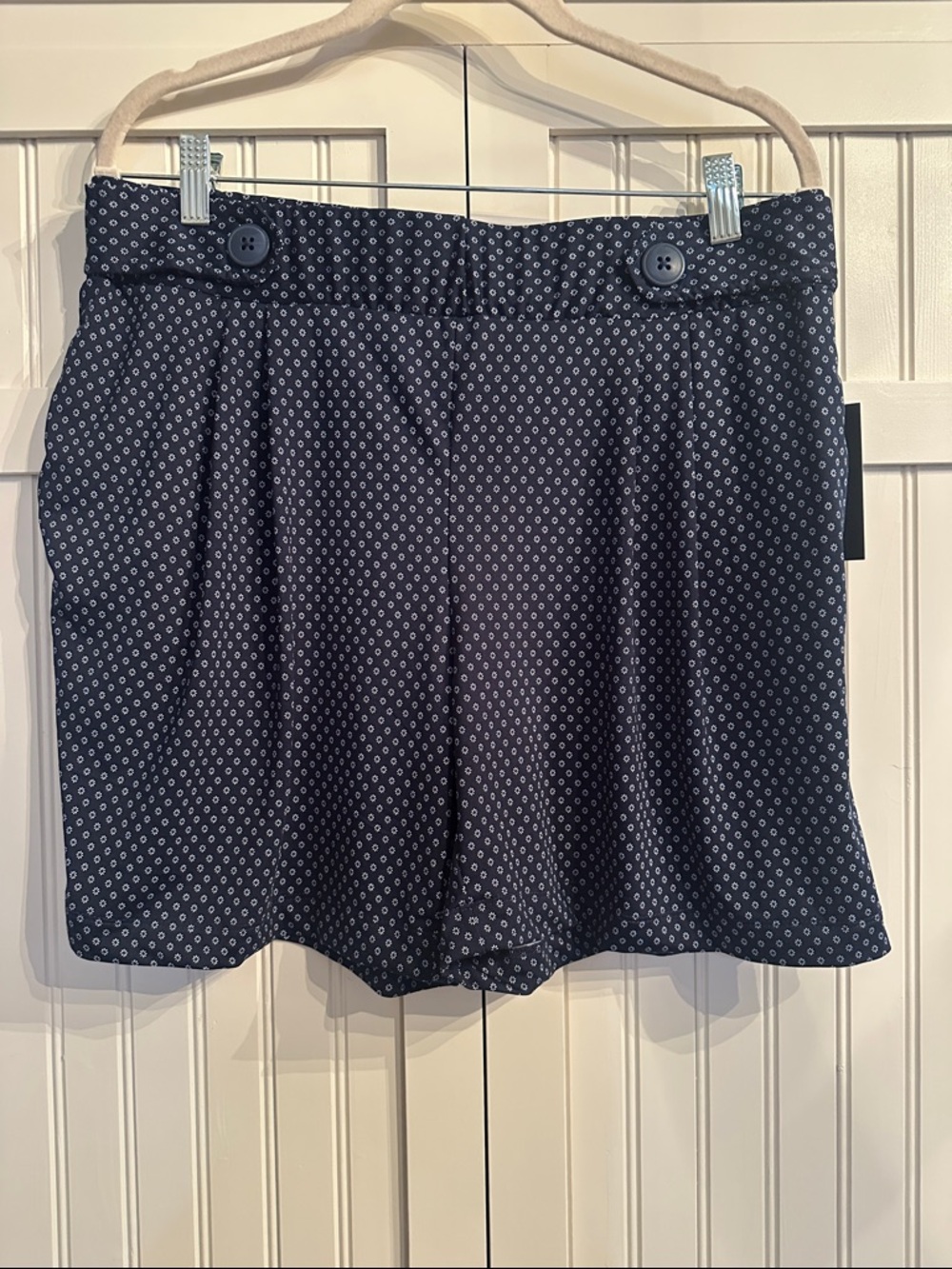 Robert Louis Navy Printed Shorts with Button Waistband